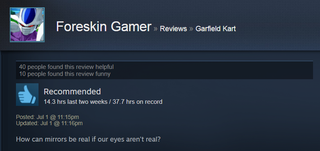 Illustration for article titled Garfield Kart, As Told By Steam Reviews